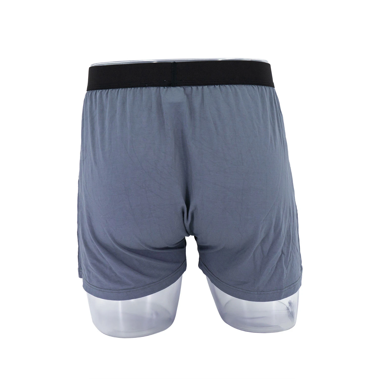 Boxer Brief Solid Grey Fly Button with customized logo