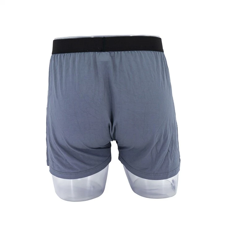 Boxer Brief Solid Grey Fly Button with customized logo